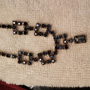Vintage Blue Rhinestone Necklace